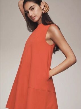 Anthropologie Maeve Sleeveless Swing Mini Dress PM NEW NWT red color